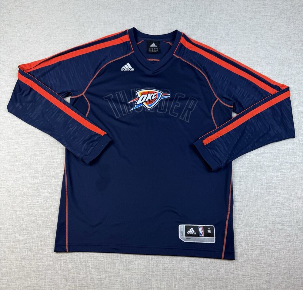Adidas OKC Thunder NBA ClimaCool Warm Up Shooting Shirt Men’s M Long Sleeve